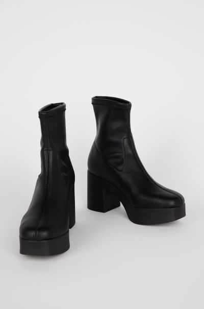 Marlowe Vegan Platform Boot Black Sole Women Boots Intentionally Blank