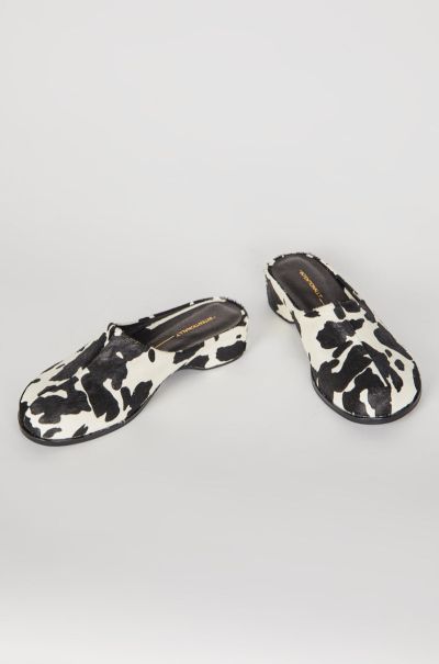 Women Shift Cowhide Bubble Clog Clogs Intentionally Blank