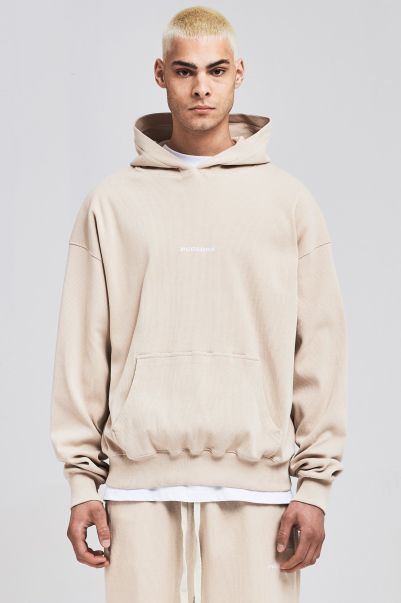 Pegador Men Hoodies Ribbed Heavy Oversized Hoodie Washed Ivory