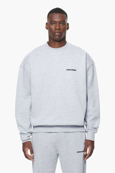 Grey Melange Sweaters Pegador Men Logo Oversized Sweater Grey Melange