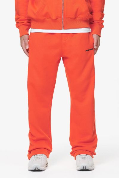 Washed Signal Red Gum Pants & Joggers Logo Wide Sweat Pants Washed Signal Red Gum Men Pegador