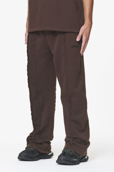 Wyso Inside Out Terry Sweat Pants Washed Oak Brown Men Pants & Joggers Pegador