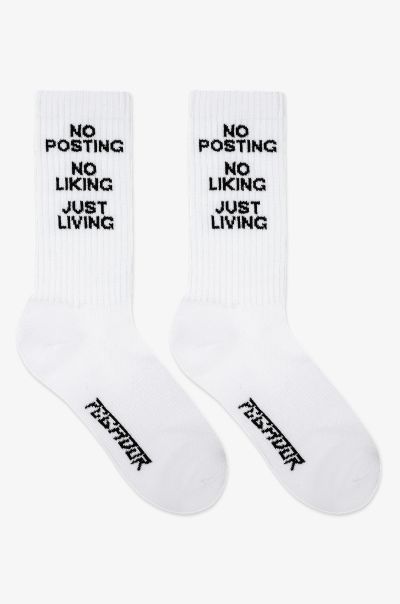 No Posting Socks White Black Socks Pegador Men
