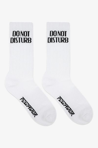 Men Do Not Disturb Socks White Black Socks Pegador