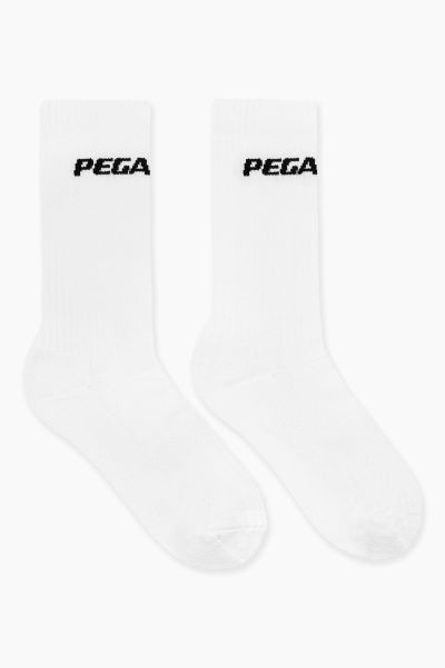 Logo Socks White Black White Black Pegador Men Socks