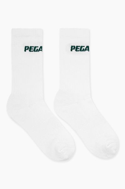 Socks White Pine Green Pegador Men Logo Socks White Pine Green