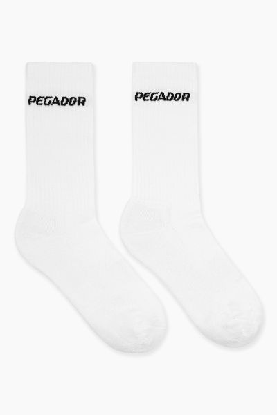 Pegador Men Side Logo Socks White Black White Black Socks