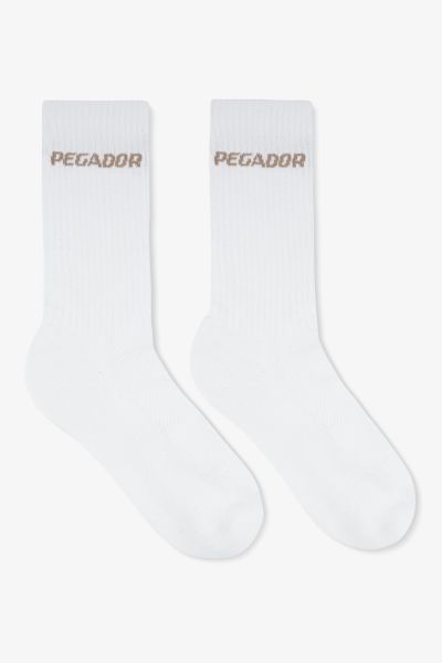 Socks Pegador Side Logo Socks White Espresso White Espresso Men