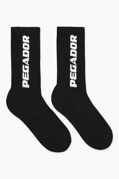 Socks Cross Logo Socks Black White Pegador Men Black White