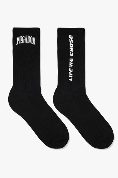 Men Socks Pegador Life We Chose Socks Black White