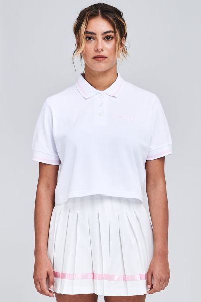 Tees Clearwater Cropped Polo Shirt White Pegador Women