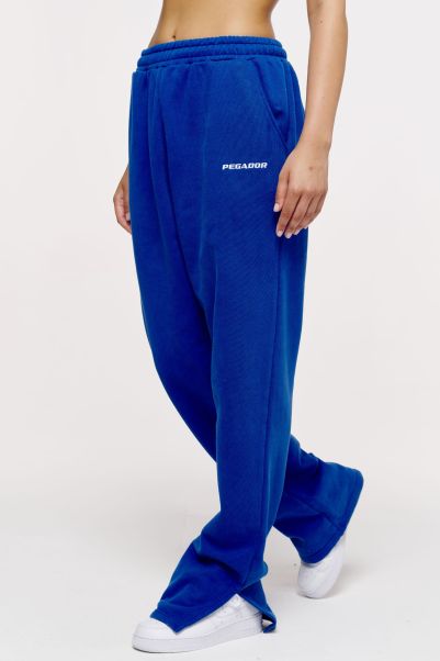 Evie Straight Sweat Pants Washed Deep Blue Washed Deep Blue Pegador Women Pants