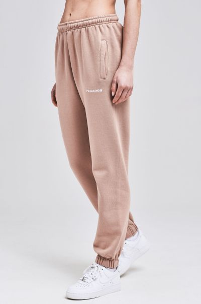 Pegador Women Washed Rose Pants Grace High Waisted Sweat Pants Washed Rose
