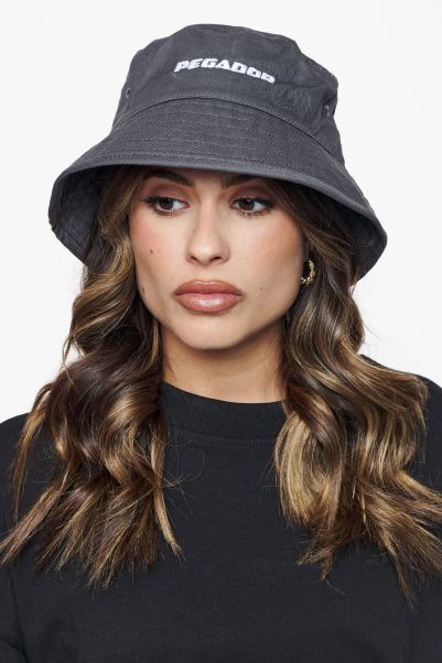 Logo Cotton Twill Bucket Hat Grey Pegador Caps & Hats Grey Women