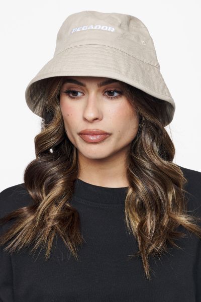 Logo Cotton Twill Bucket Hat Sand Sand Caps & Hats Women Pegador
