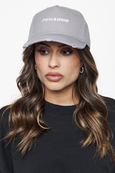 Grey Caps & Hats Pegador Women Reo Destroyed Cap Grey